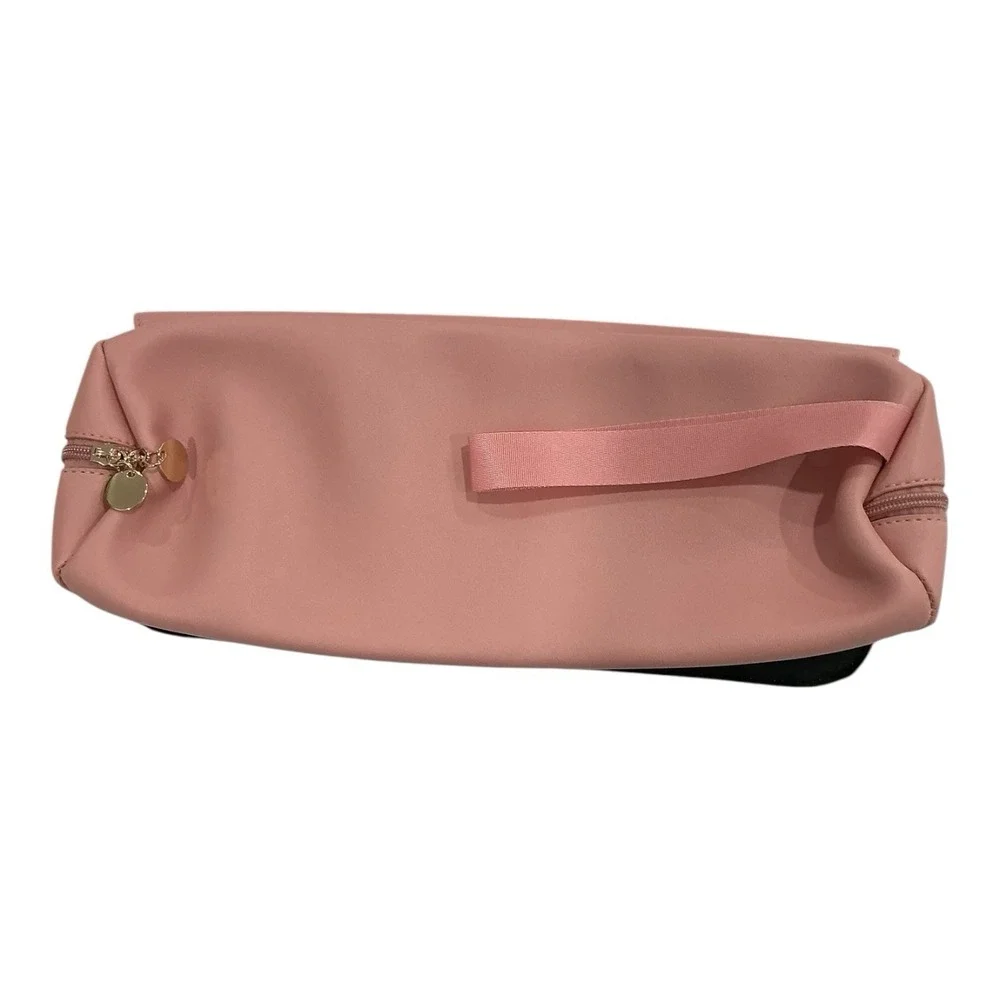 Travel Cosmetic Organizer Bag - Pink Fold Over Makeup Case‎